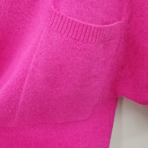 VTG Outlander Lambswool/Angora-Blend Polo Neck Relaxed Fit Sweater Dress M Pink - Picture 8 of 13